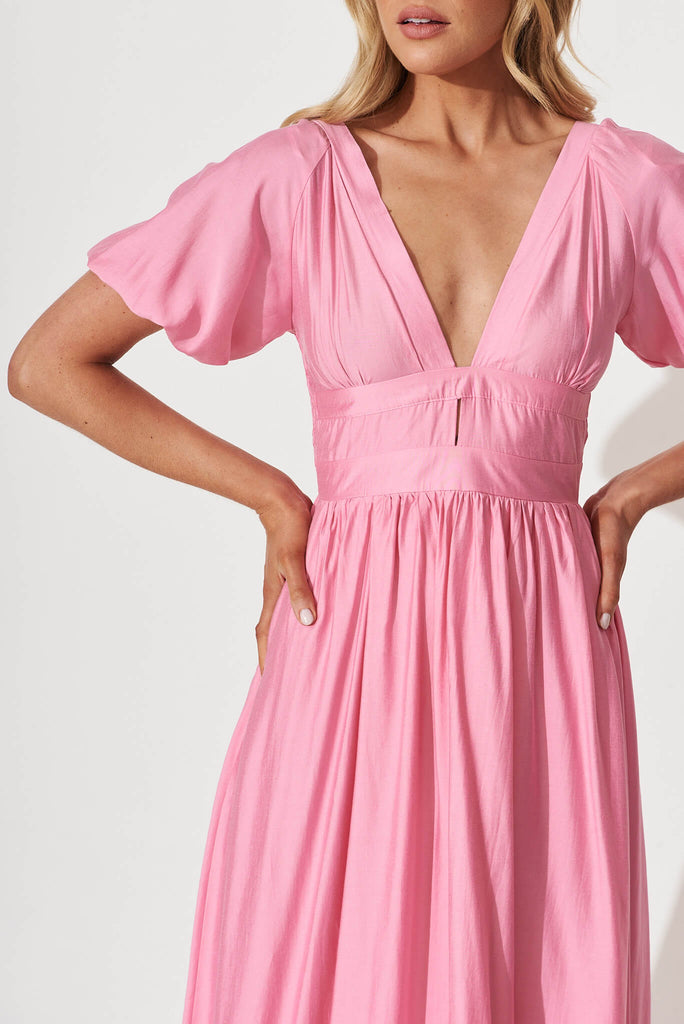 Mel Maxi Dress In Pink - detail