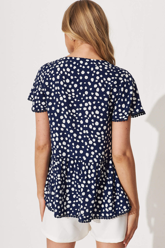 Darling Dreamer Top Navy With White Speckle - back