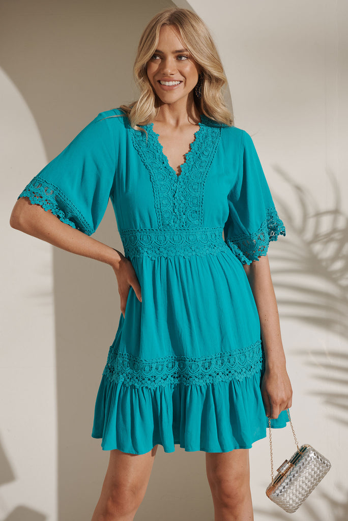 Macca Dress In Turquoise