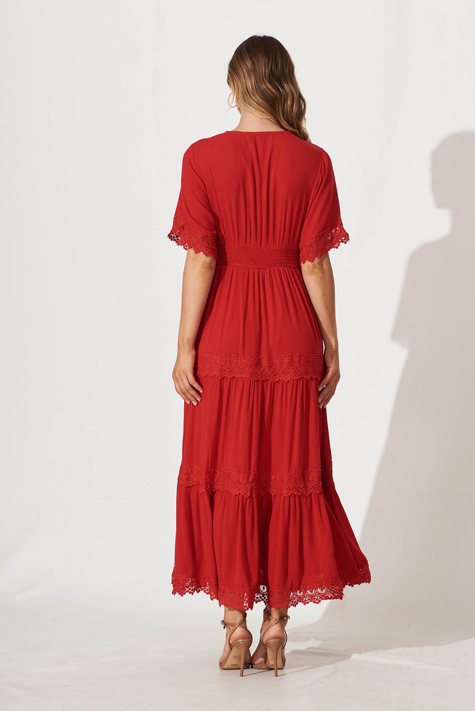 Mona Maxi Dress In Red - back