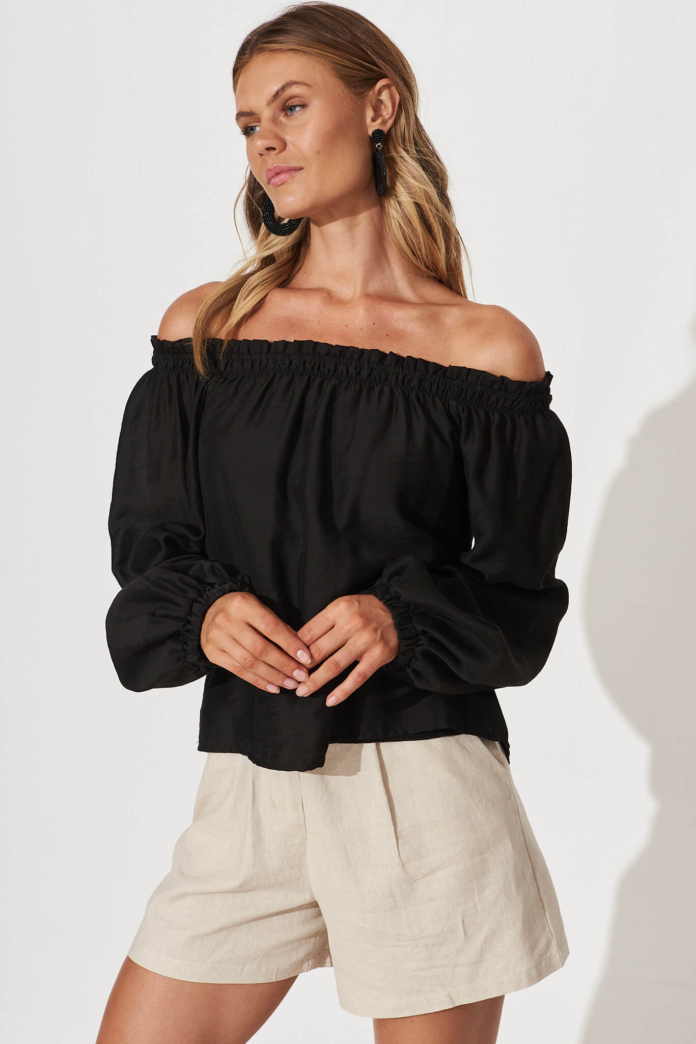 Janice Top In Black - front