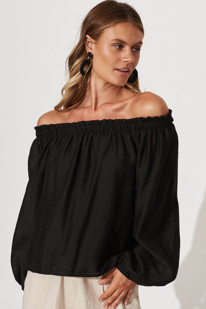Janice Top In Black - front