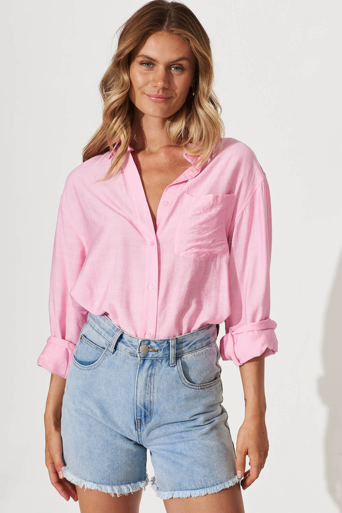 Sylvia Shirt In Pink - front