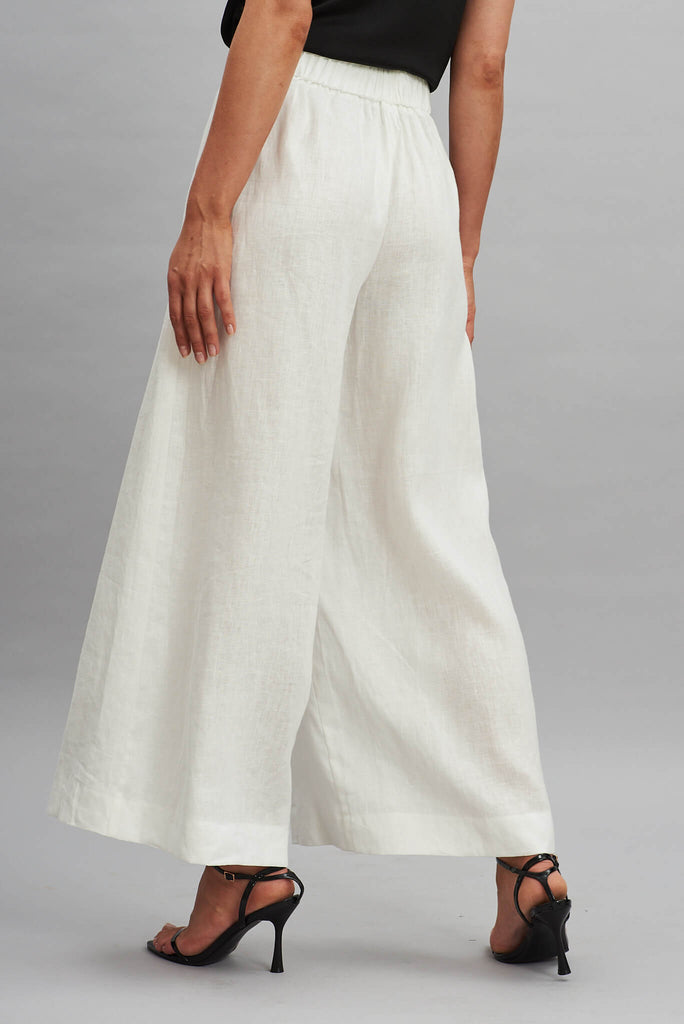 Patina Pant In White Pure Linen - back
