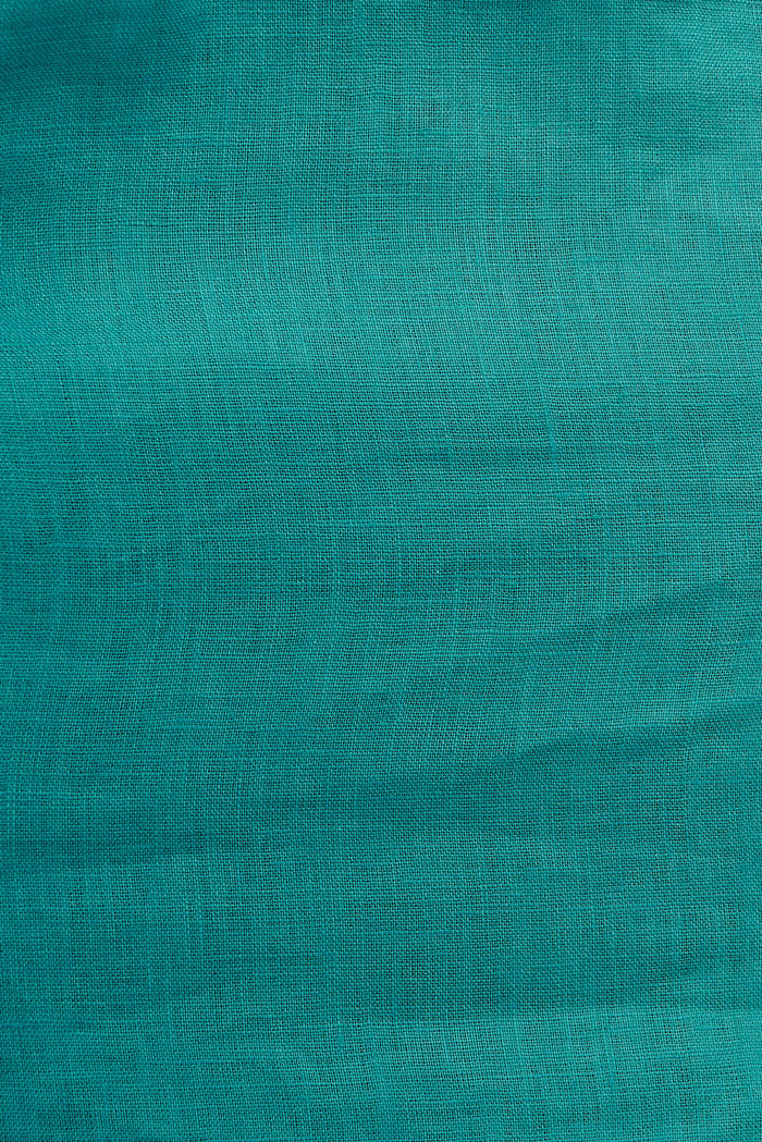 Evalyn Top In Green Pure Linen - fabric