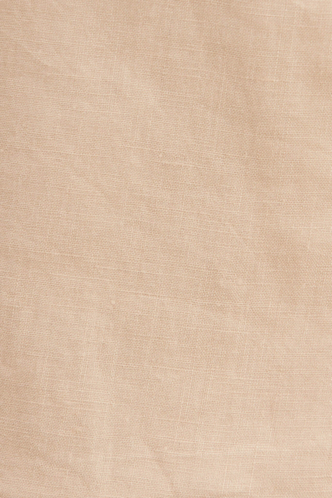 Deborah Blazer In Beige Pure Linen - fabric