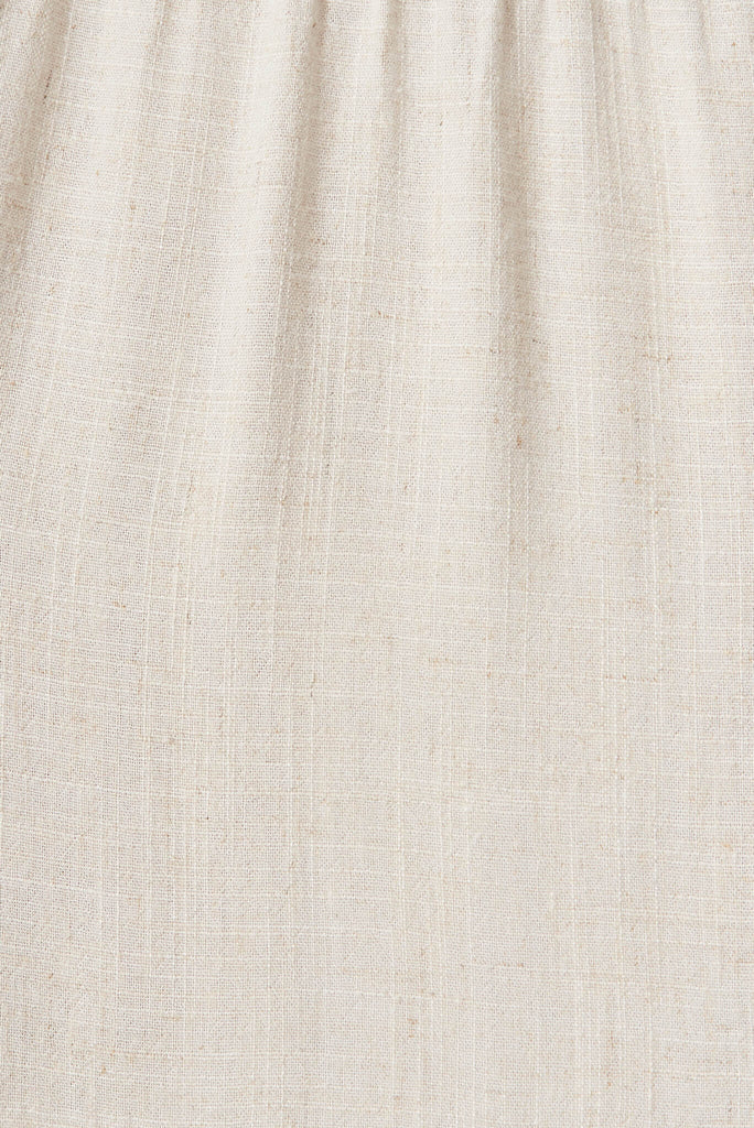 Estee Midi Dress In Oatmeal Linen - fabric