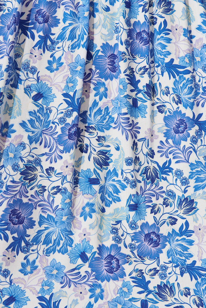 Dixie Dress In Blue Floral - fabric