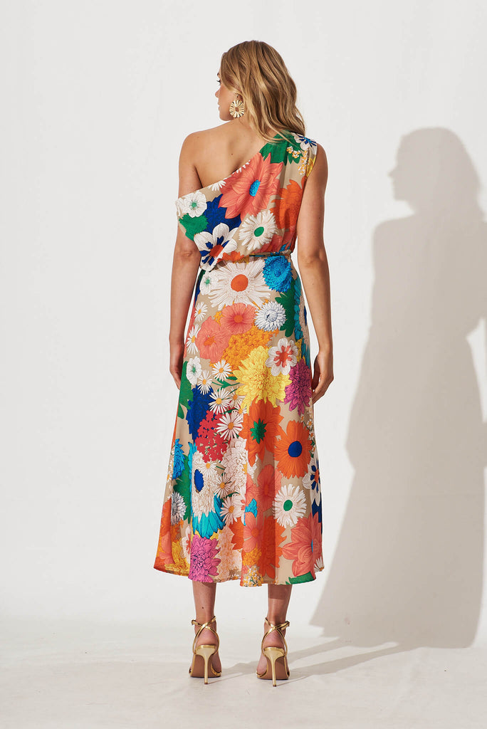 Melinda Maxi Dress In Bright Multi Floral - back