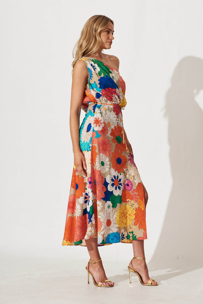 Melinda Maxi Dress In Bright Multi Floral - right side