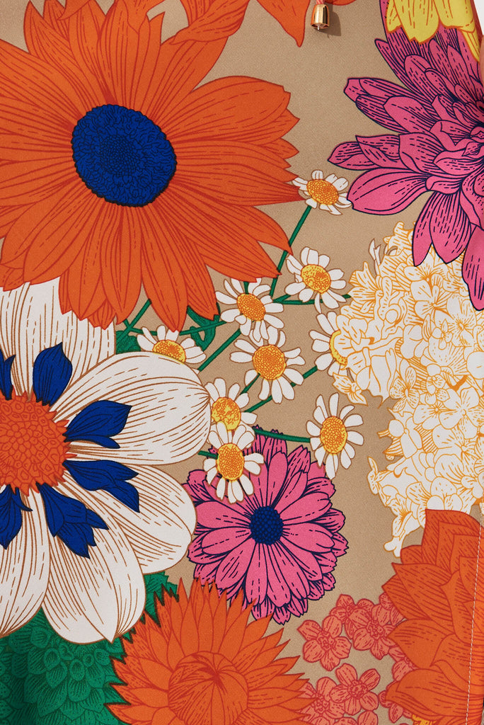 Melinda Maxi Dress In Bright Multi Floral - fabric