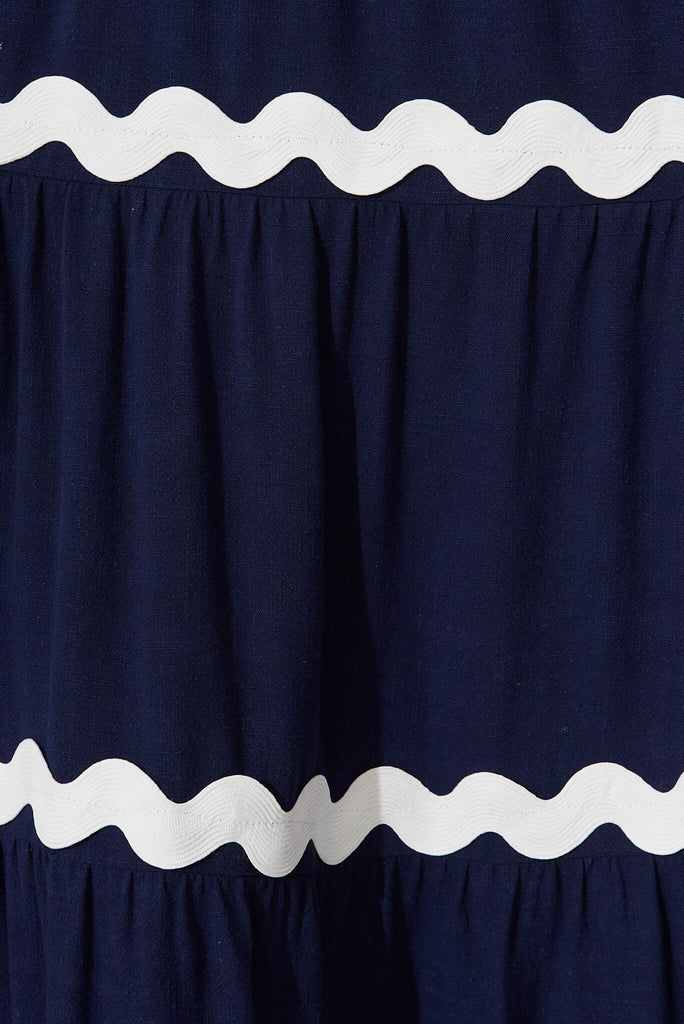 Bittersweet Maxi Dress In Navy And White Ric Rac Linen Blend – St Frock
