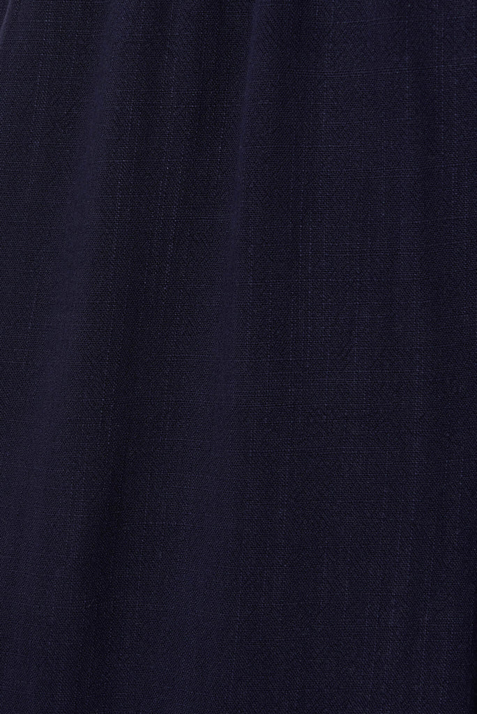 Citta Jumpsuit In Navy Linen Blend - fabric