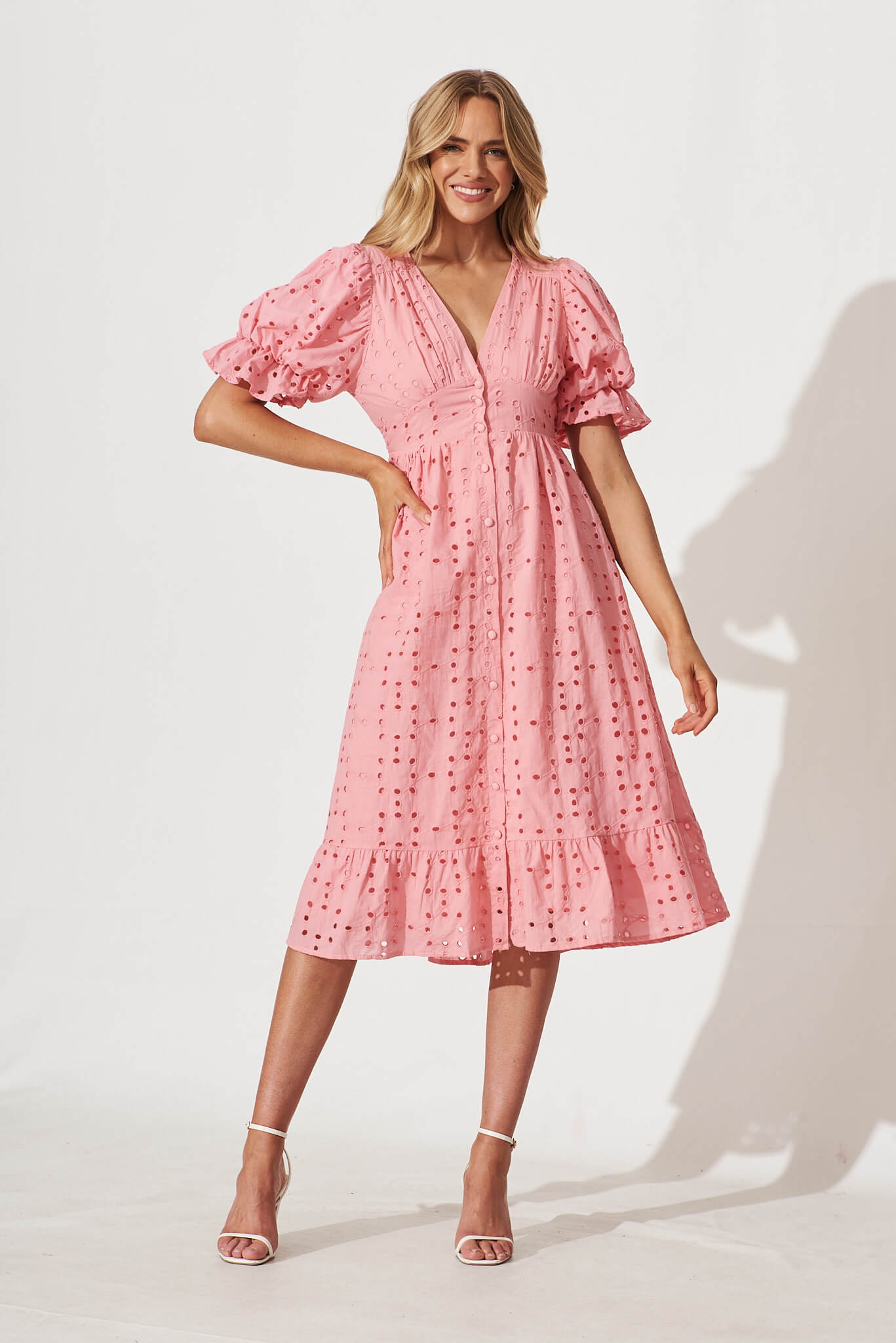 Cotton broderie dress online