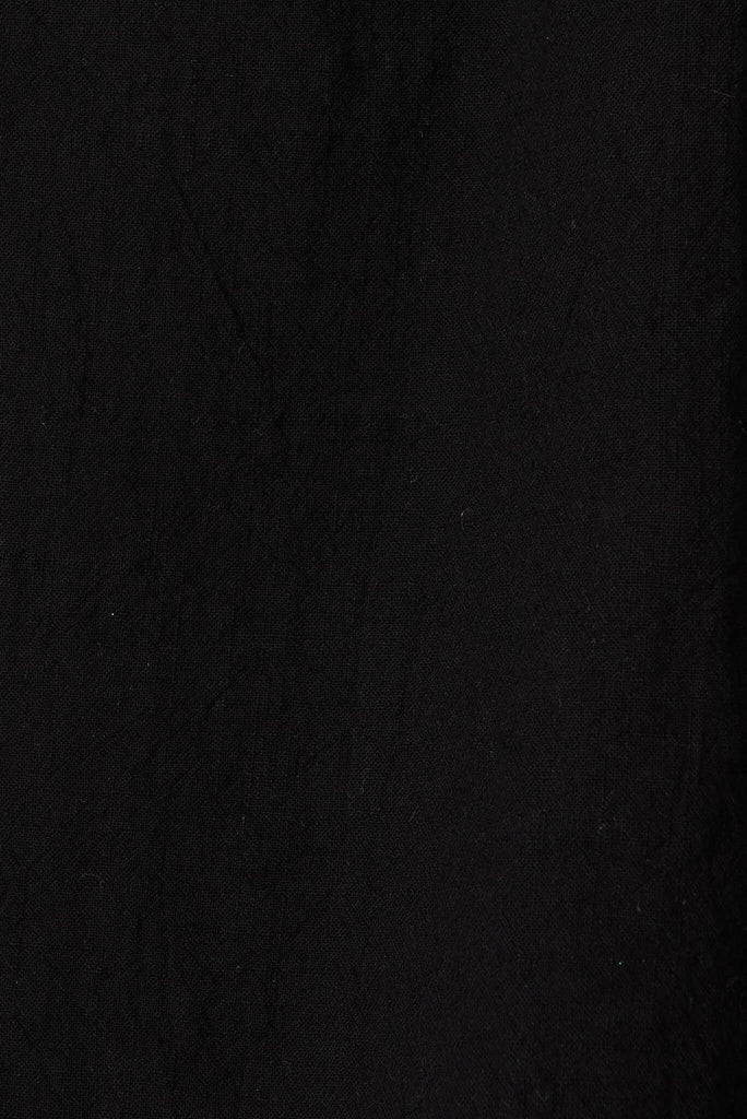Rising Sun Playsuit In Black Cotton - fabric