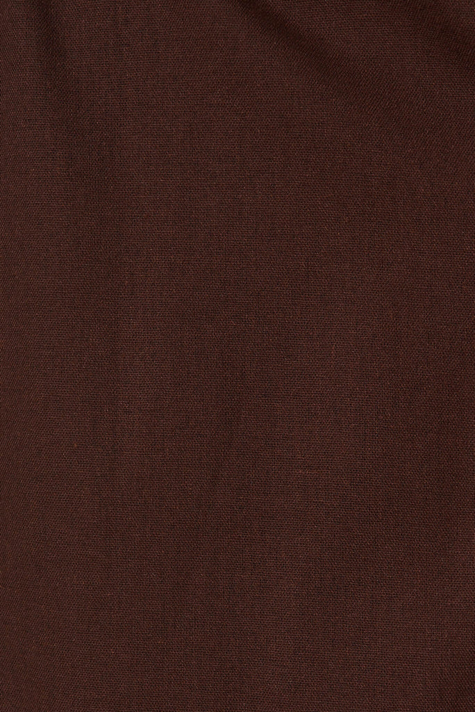 Copeland Midi Shirt Dress In Chocolate - fabric