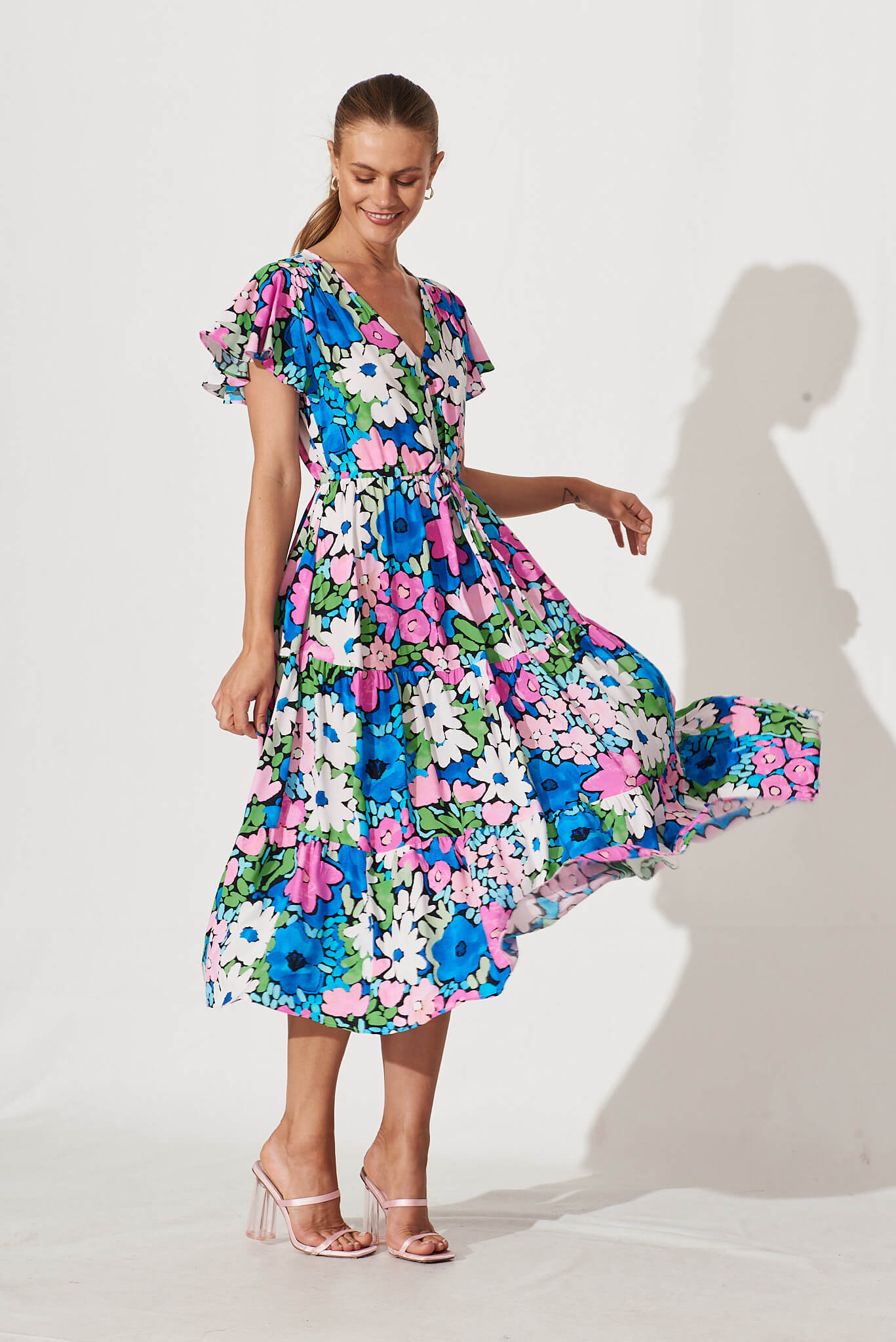 Bright midi dress sale