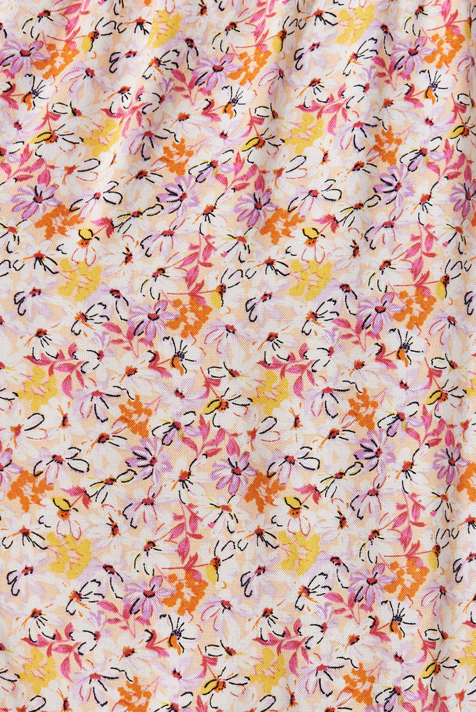 Lotta Midi Dress In Blush Floral - fabric
