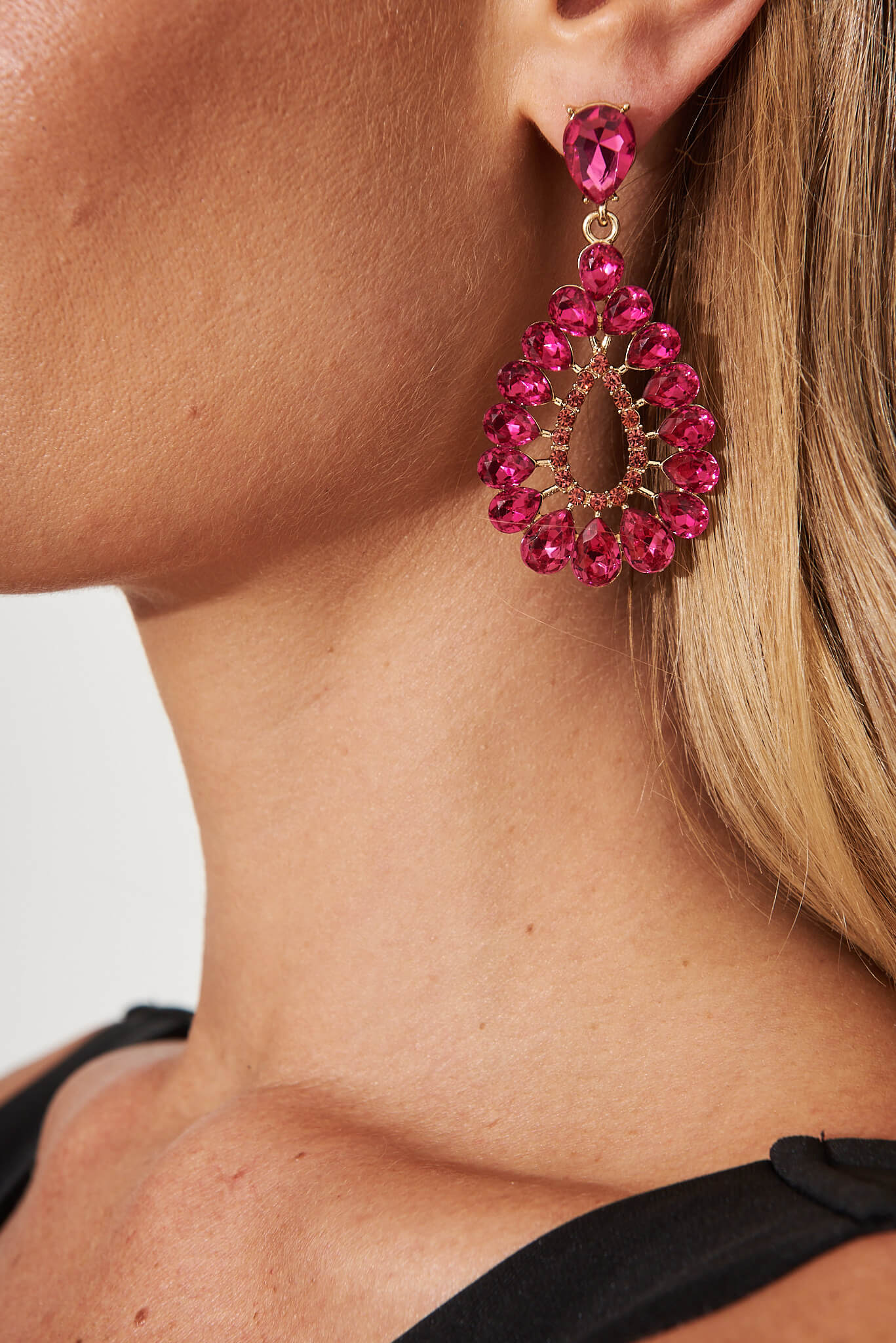 Pink clearance rhinestone earrings