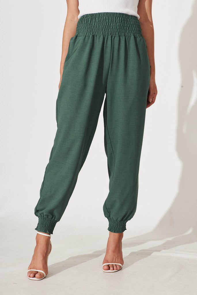 Melaney Lounge Pant In Emerald - front