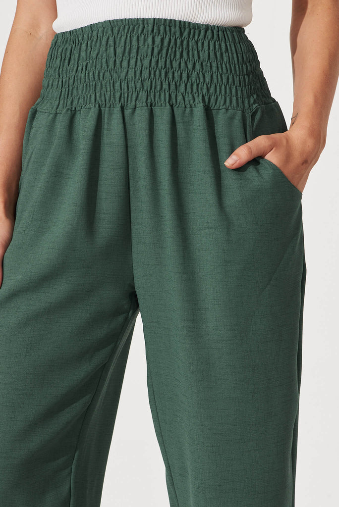 Melaney Lounge Pant In Emerald - detail
