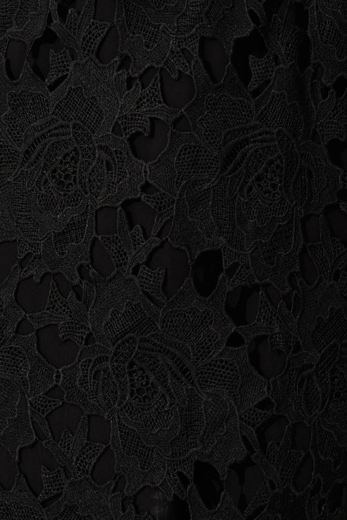 Rivera Dress In Black Lace - fabric