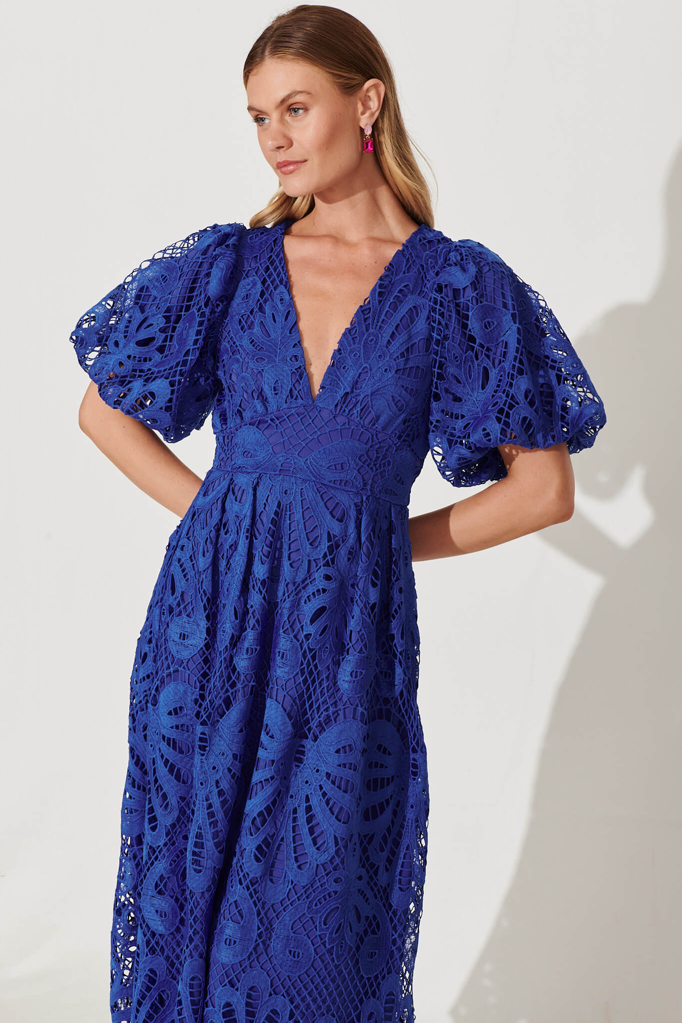 Millie Lace Maxi Dress In Cobalt Blue – St Frock