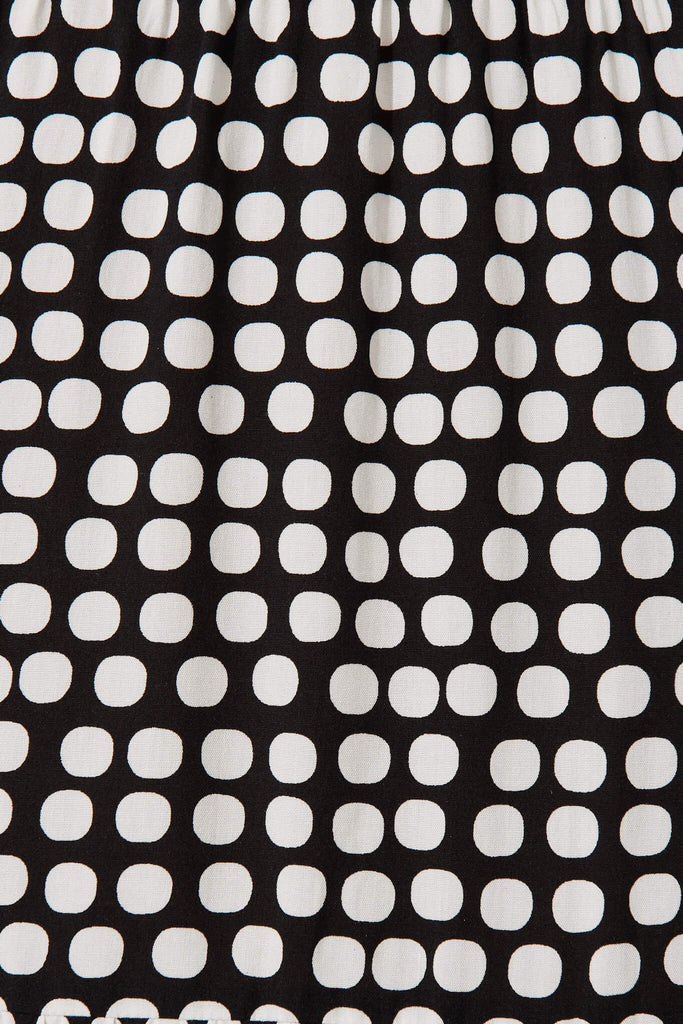 Element Midi Smock Dress In Black With White Spot - fabric