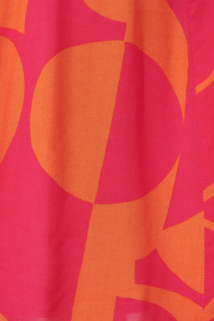 Effenty Pants In Tangerine With Pink Print - fabric