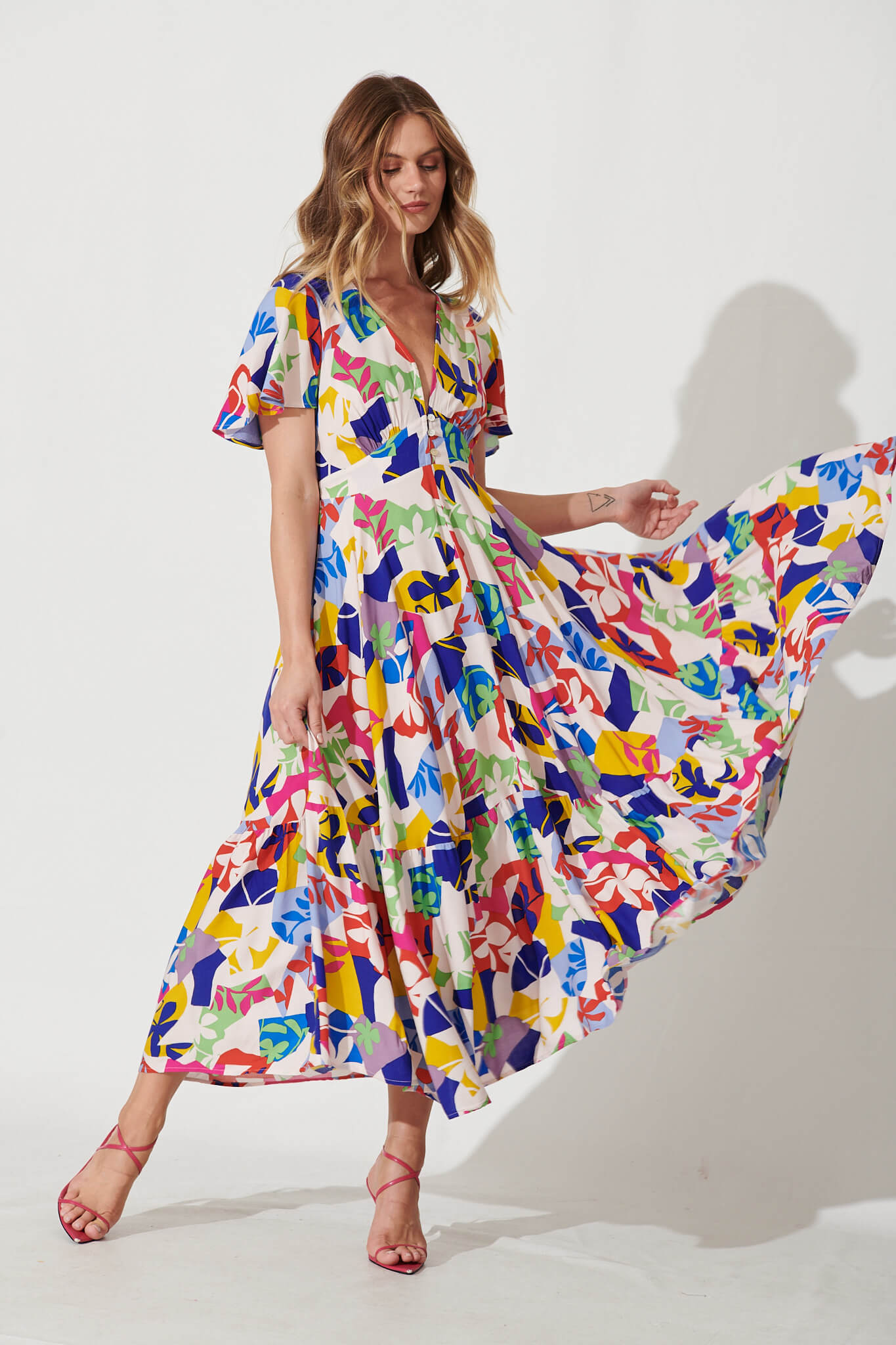 Bright colored maxi dresses sale