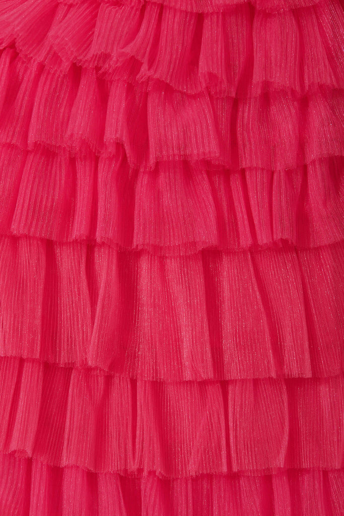 Riri One Shoulder Dress In Pink - fabric