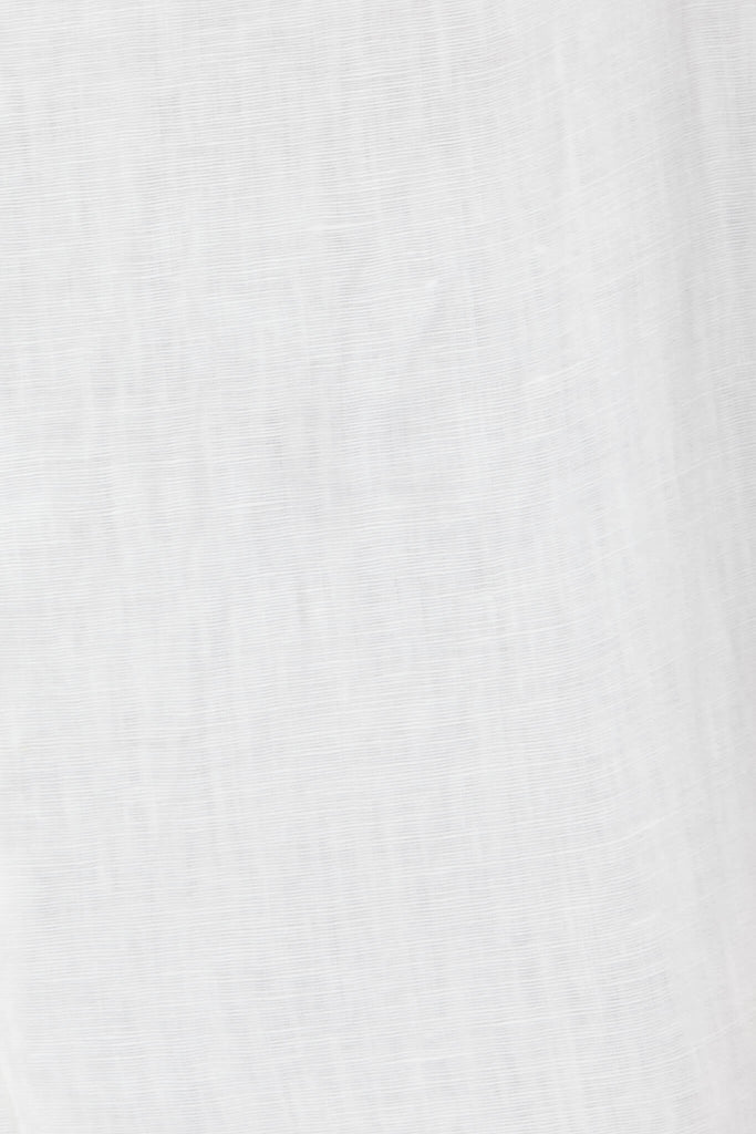 Republica Top In White Pure Linen - fabric