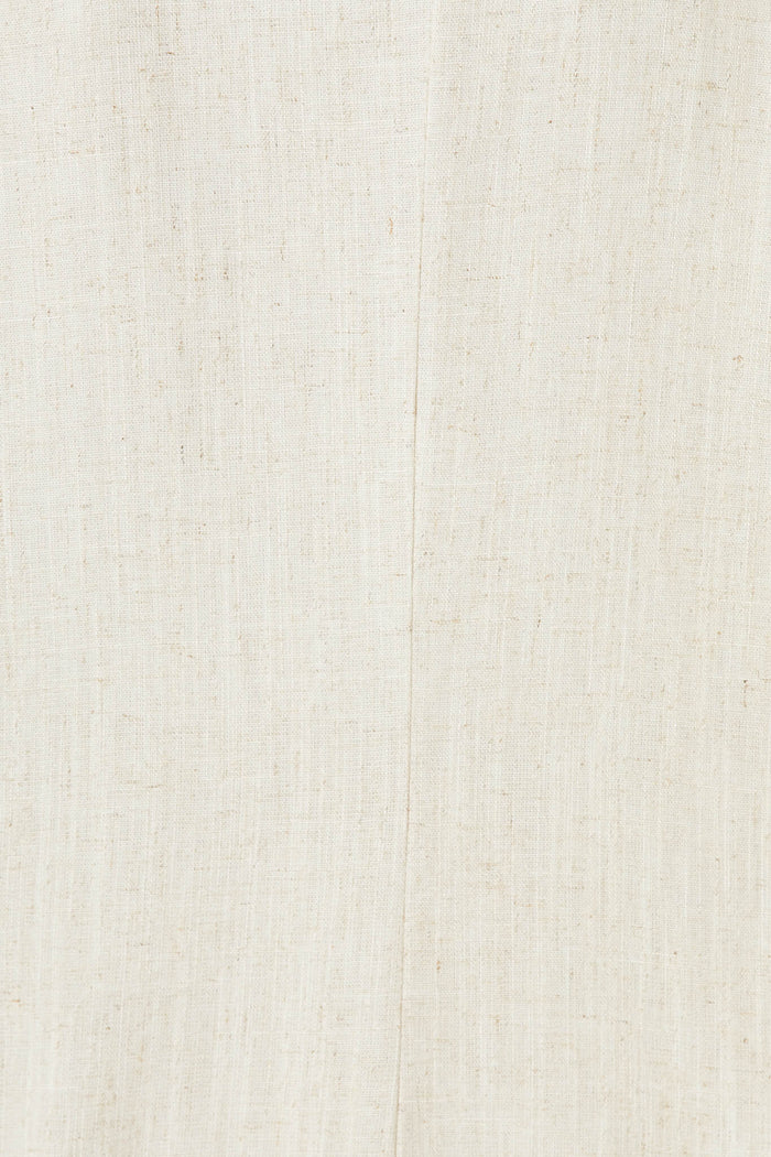 Moresby Blazer In Oatmeal Cotton Linen - fabric