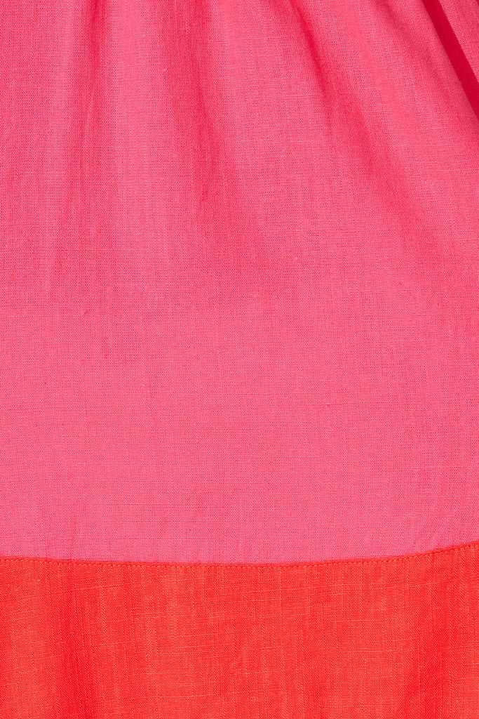 Fiery Top In Pink Linen Blend - fabric