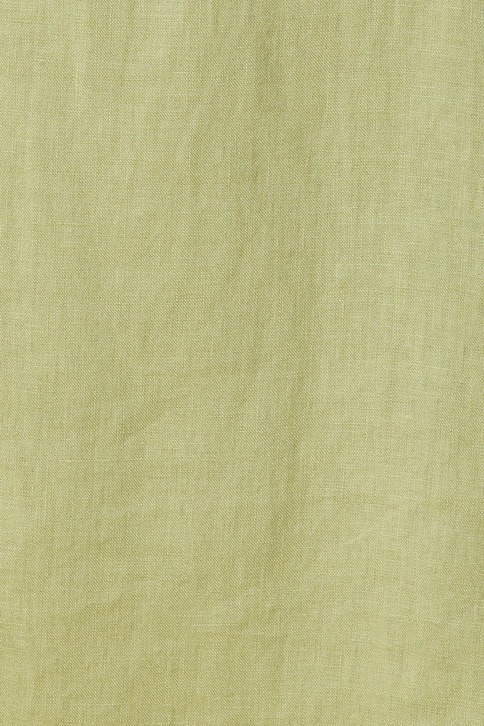 Duet Dress In Olive Pure Linen - fabric