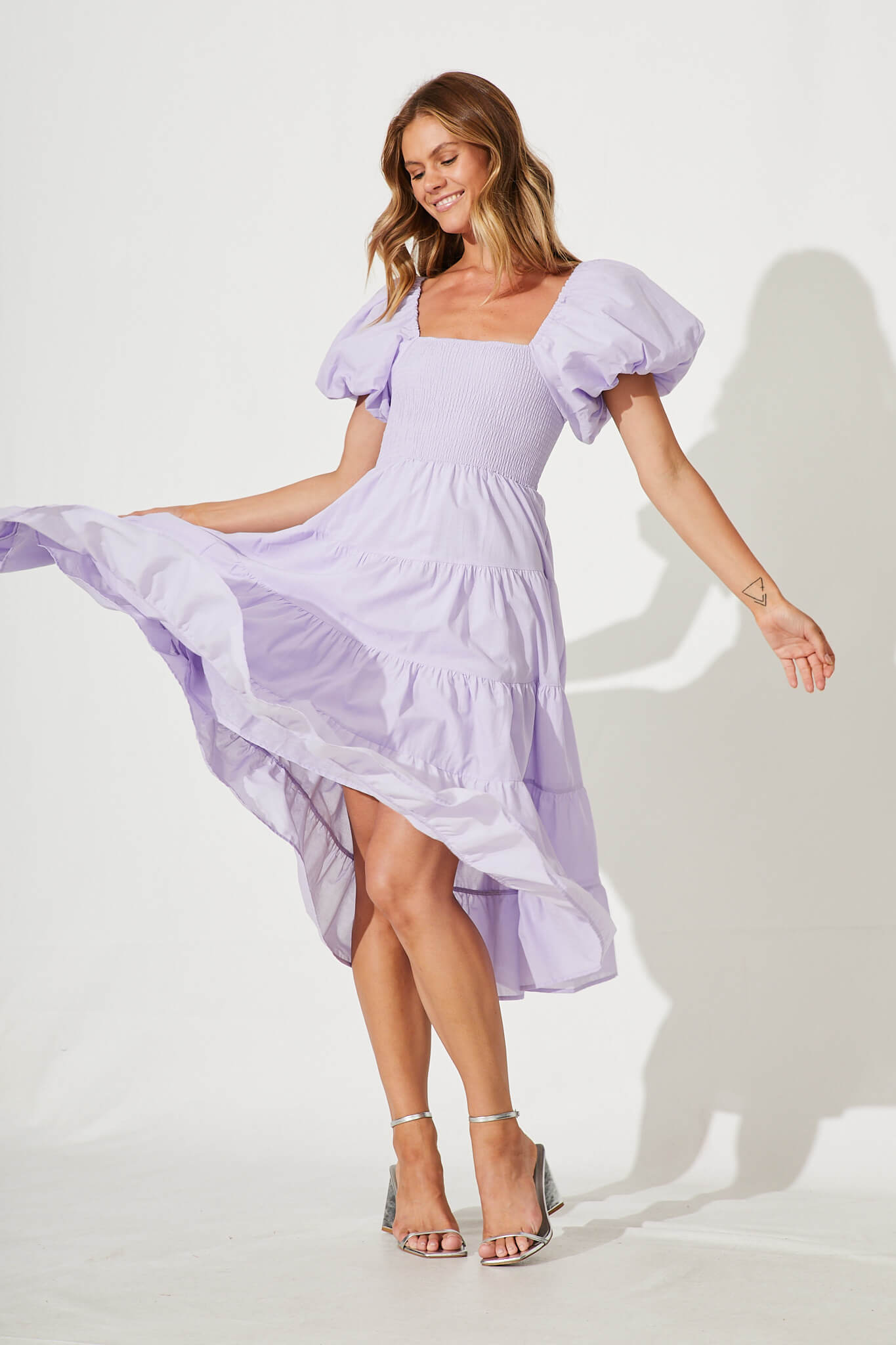 Kaitlyn Midi Dress In Lilac - ful length