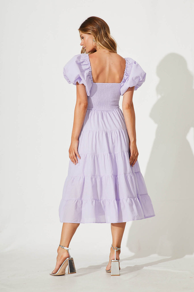 Kaitlyn Midi Dress In Lilac - back