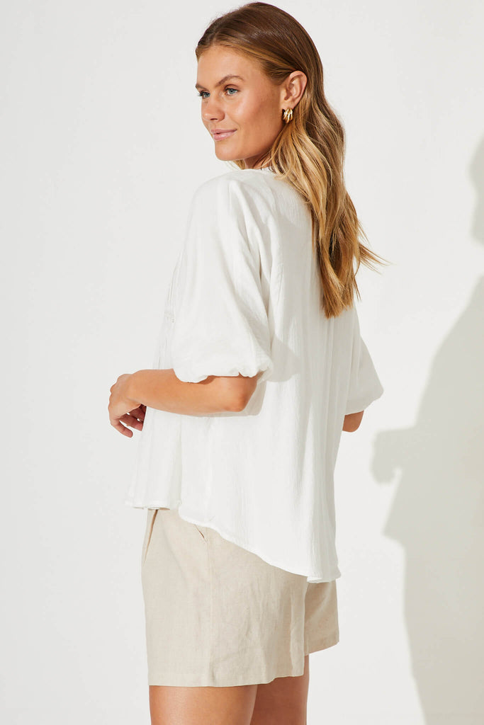 Valley Shirt In White Cotton - side