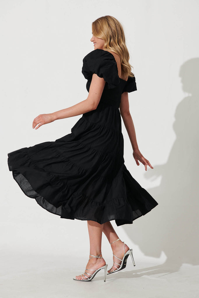 Kaitlyn Midi Dress In Black - side