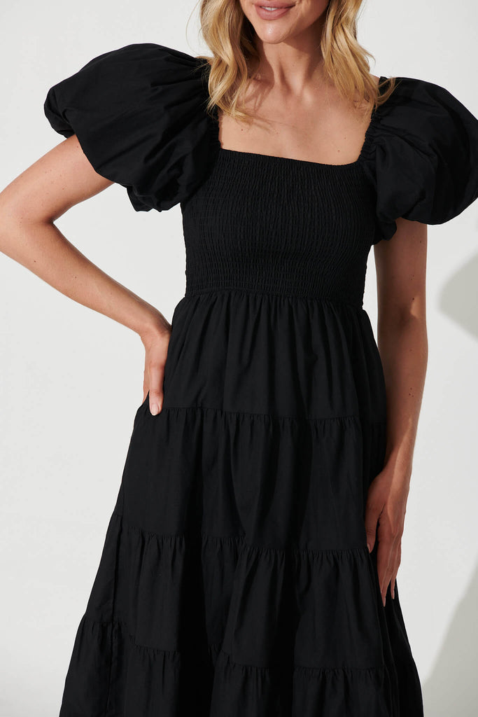 Kaitlyn Midi Dress In Black - detail