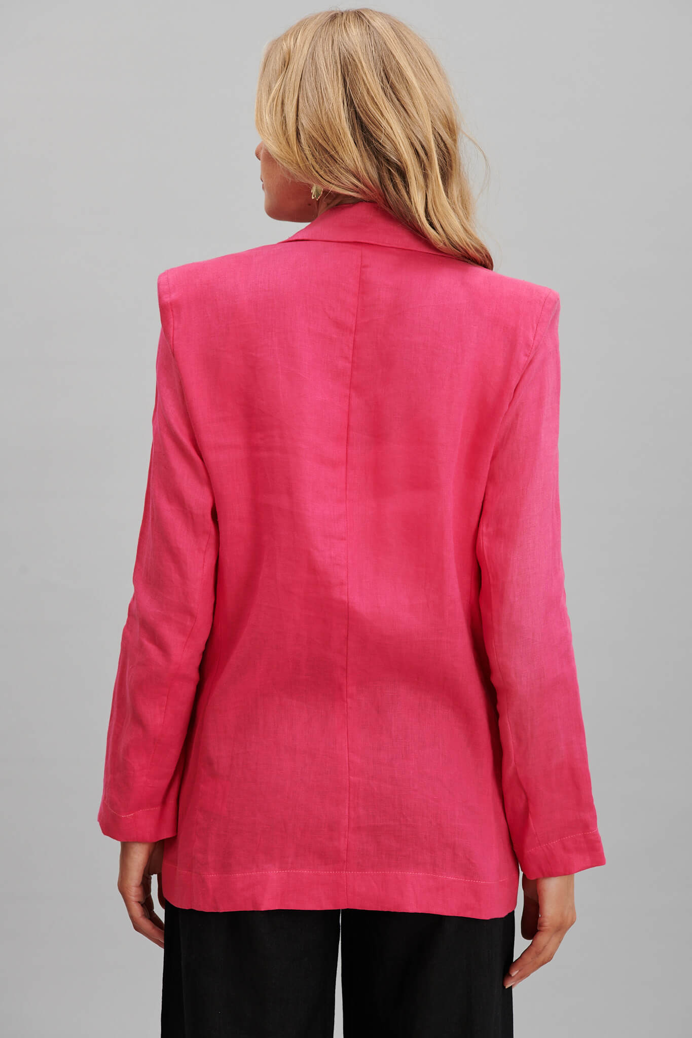 Belmore Blazer In Hot Pink Pure Linen St Frock