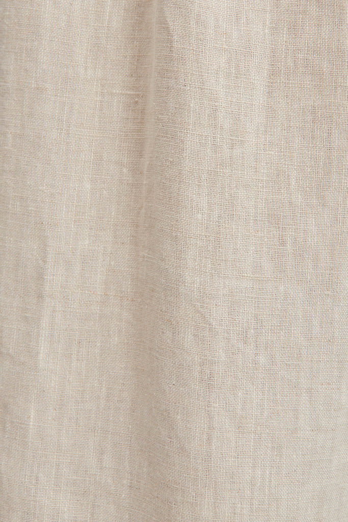 Daytona Pant In Oatmeal Pure Linen - fabric