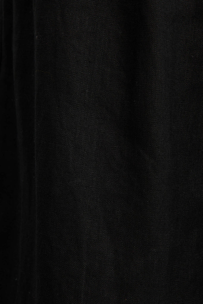 Daytona Pant In Black Pure Linen - fabric