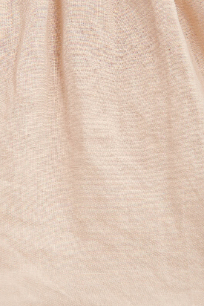 Oracle Top In Beige Pure Linen - fabric