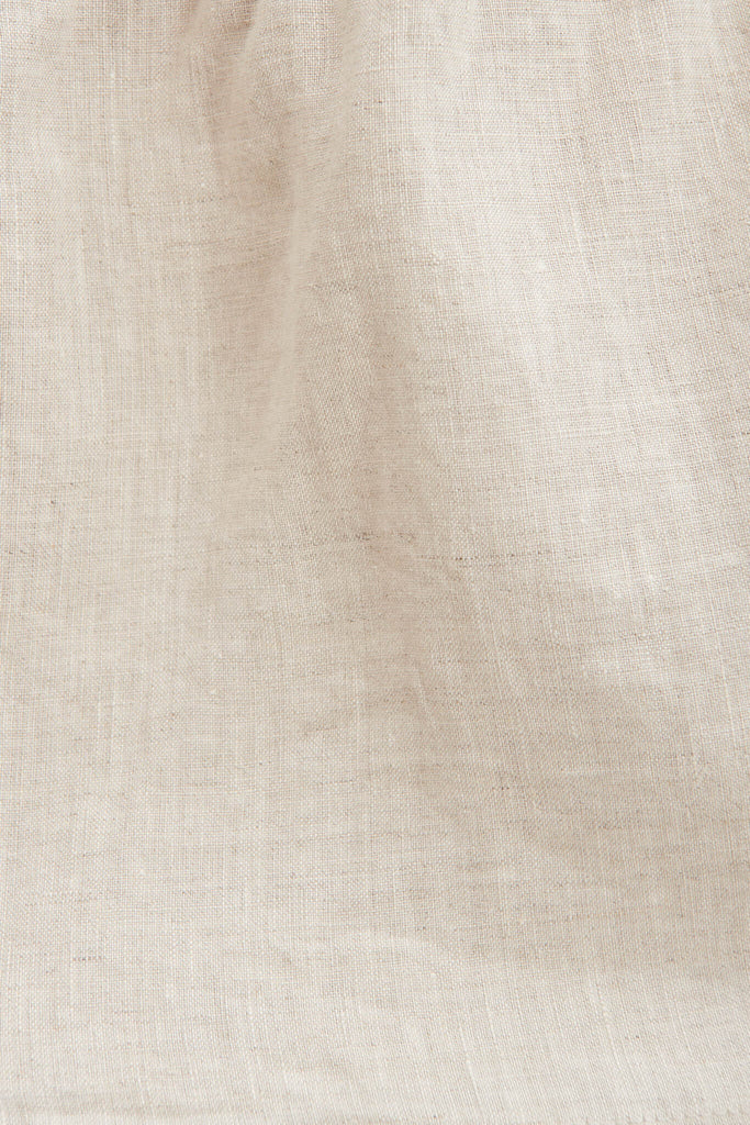 Quest One Shoulder Top In Oatmeal Pure Linen - fabric
