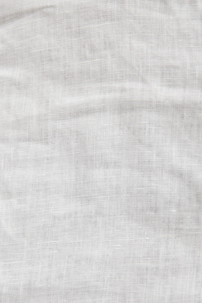 Charma Shirt In White Pure Linen - fabric
