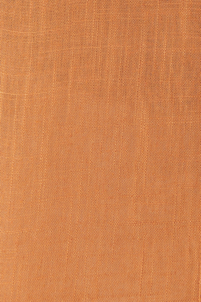 Lindy Shirt In Rust Linen Blend - fabric