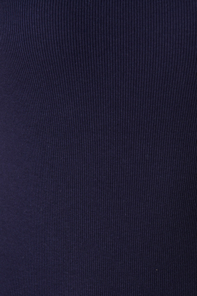 Equinox Top In Navy Cotton Blend - fabric