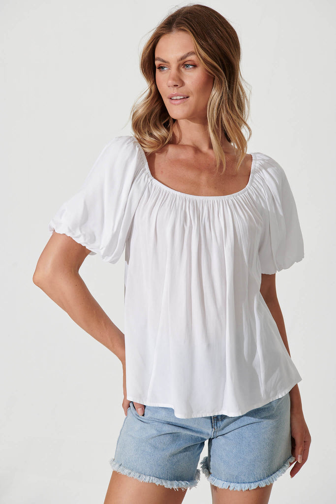 Rossa Top In White - front