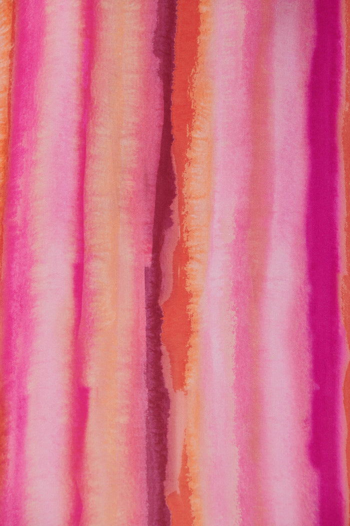 Sonica Top In Pink With Orange Stripe - fabric